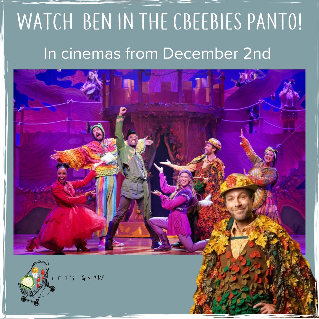 TheLetsGrowTeam's tweet photo. Exciting news, Let's Grow friends! Tomorrow, the CBeebies Panto, featuring our very own Ben Faulks as Grandfather Oak, is hitting cinemas! 📽️✨

Who's Joining the Fun? 

#cbeebies #panto #christmas #cbeebiespanto #cbeebiespanto23 @CBeebiesHQ https://t.co/0OJaz1BhHY