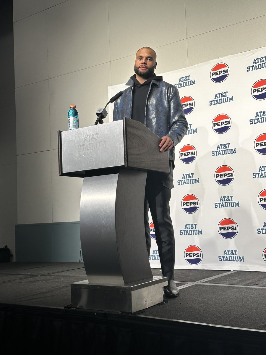 clarencehilljr's tweet photo. Cowboys QB Dak Prescott drops mic on his critics:
“No one’s opinion defines me.

“People can say whatever they want. I have the pen, I have the paper &amp; I’m the one writing.” https://t.co/TZu6FNoFh8