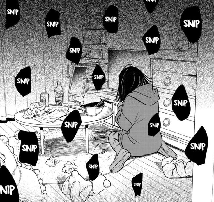 she's up, cutting photos to shreds . . .

but it was only photos of those who were close to caspian;

photos of him were perfect and left alone.