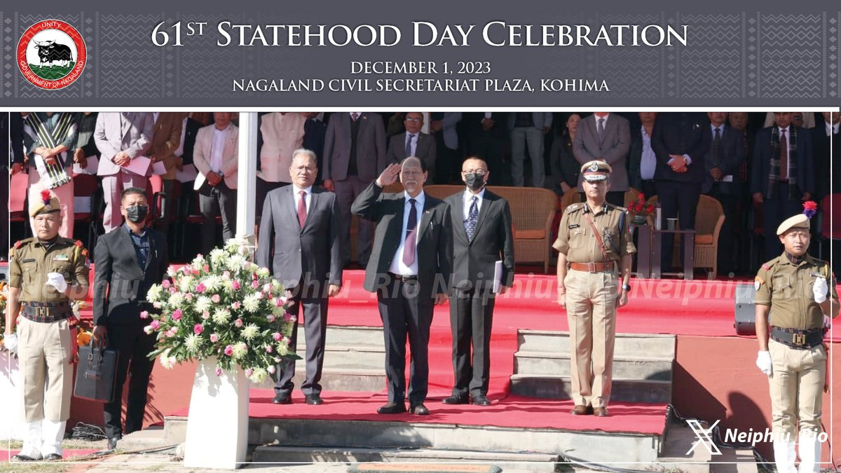 Neiphiu_Rio's tweet photo. Addressed the 61st Statehood Day celebration at Kohima. As we enter into the 7th decade of our statehood, let us also remember and honour our visionary leaders whose dedication, foresight and sacrifices paved the way for our State's formation. https://t.co/dcWhLvkoq6