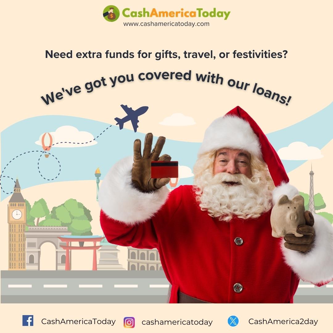 Get quick and hassle-free loans to make your celebrations merrier. Apply now and unwrap joy this Christmas!

surl.li/ntsjl

#christmasloans #holidayloans #installmentloans #cashamericatoday