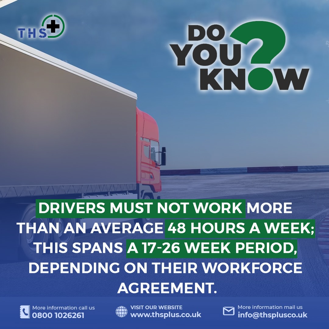 THSPlusUK's tweet image. 👉Do you know?
Drivers must not work more than an average of 48 hours a week, this spans a 17-26 week period, depending on their workforce agreement.
📌thsplus.co.uk
#TMCPC #CPC #TransportManagerRefresher #TransportationTraining #LogisticsUpdate #ProfessionalDevelopment