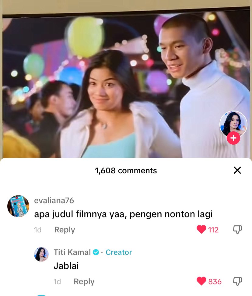 seterahdeh's tweet photo. titik kamal upload scene dia di film eiffel i'm in love, trus ada yang nanya itu film apa

eh dijawab gini😭 https://t.co/dATak2s8Xv