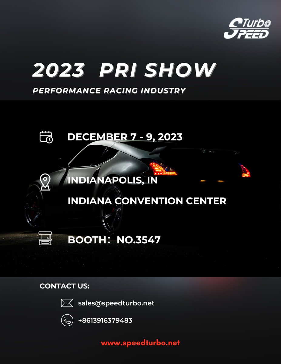SpeedTurboTech's tweet photo. Join Us at the 2023 PRI Show!
#PRIShow2023 #AutomotiveInnovation #Turbo https://t.co/cKwezK8SFg