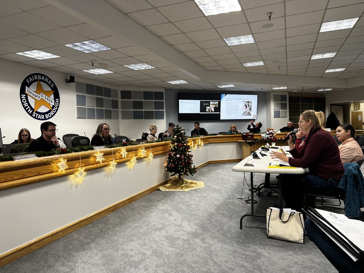 RepCarrick's tweet photo. This evening the #interiordelegation met with the @OfficialFNSB to discuss their 2024 legislative priorities which include funding education to the basic need, investing in childcare access, funding road service area and borough facility maintenance and improvements https://t.co/Mh4nOSI6DB