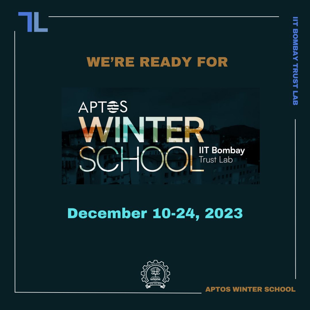 Heartfelt Thanks to All 600 Applicants! 

Students from top engineering colleges across India applied for the Aptos Winter School hosted by IITB Trust Lab!

To the 60 selected students: Congratulations!

Get ready for an immersive journey at the IIT Bombay campus.