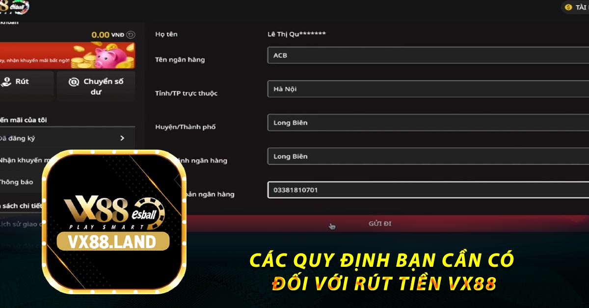 vx88land's tweet photo. CÁC QUY ĐỊNH CẦN CÓ ĐỐI VỚI RÚT TIỀN VX88
💸Người chơi phải có tài khoản VX88 tức là tài khoản có chứa số điểm tương ứng với số tiền cược bạn mong muốn rút
Link truy cập: https://t.co/5Xvw6sS3KG
#VX88 #VX88Land https://t.co/Bl6xkFz66I