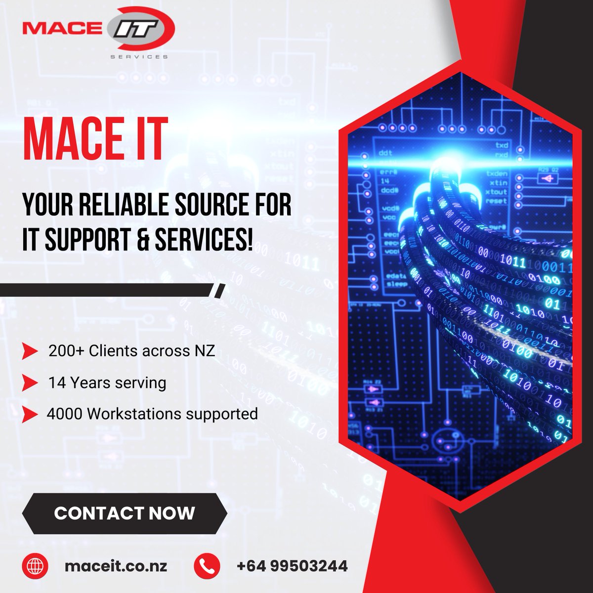 MaceITServices's tweet photo. Mace IT is a privately held company that provides IT support and services. It was founded in 2008.
Visit now: https://t.co/iSiEFmS8Tm
#maceit #techrevolution #itstyle #digitalinnovation #techgamechanger #digitalworld #techsolutions #itcomplexion #ultimatepartner #exploremaceit https://t.co/93IfWCpFRP