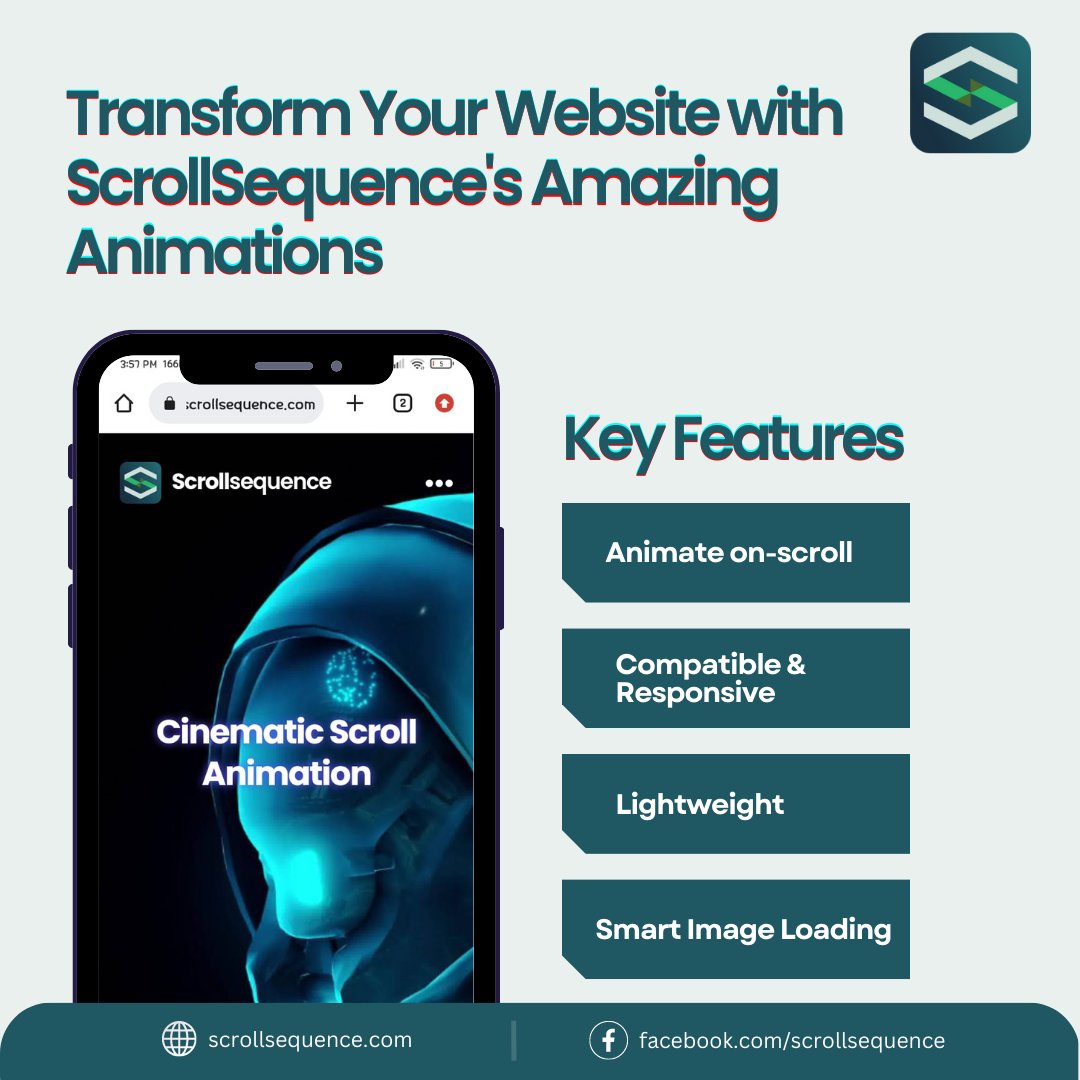scrollsequence's tweet image. Unleash boundless creativity with ScrollSequence Plugins – where every scroll becomes a canvas and innovation knows no limits. turning ordinary content into extraordinary experiences. 🚀✨ #ScrollSequence #CreativePowerhouse #InnovateInspire
scrollsequence.com