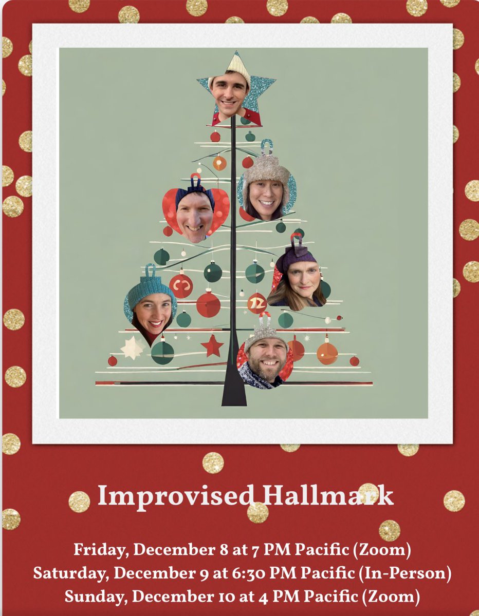Improvised Hallmark holiday movie is back live and in person, can’t wait to share gingerbread with you there! Please rsvp at evite.com/event/032CY6T3…