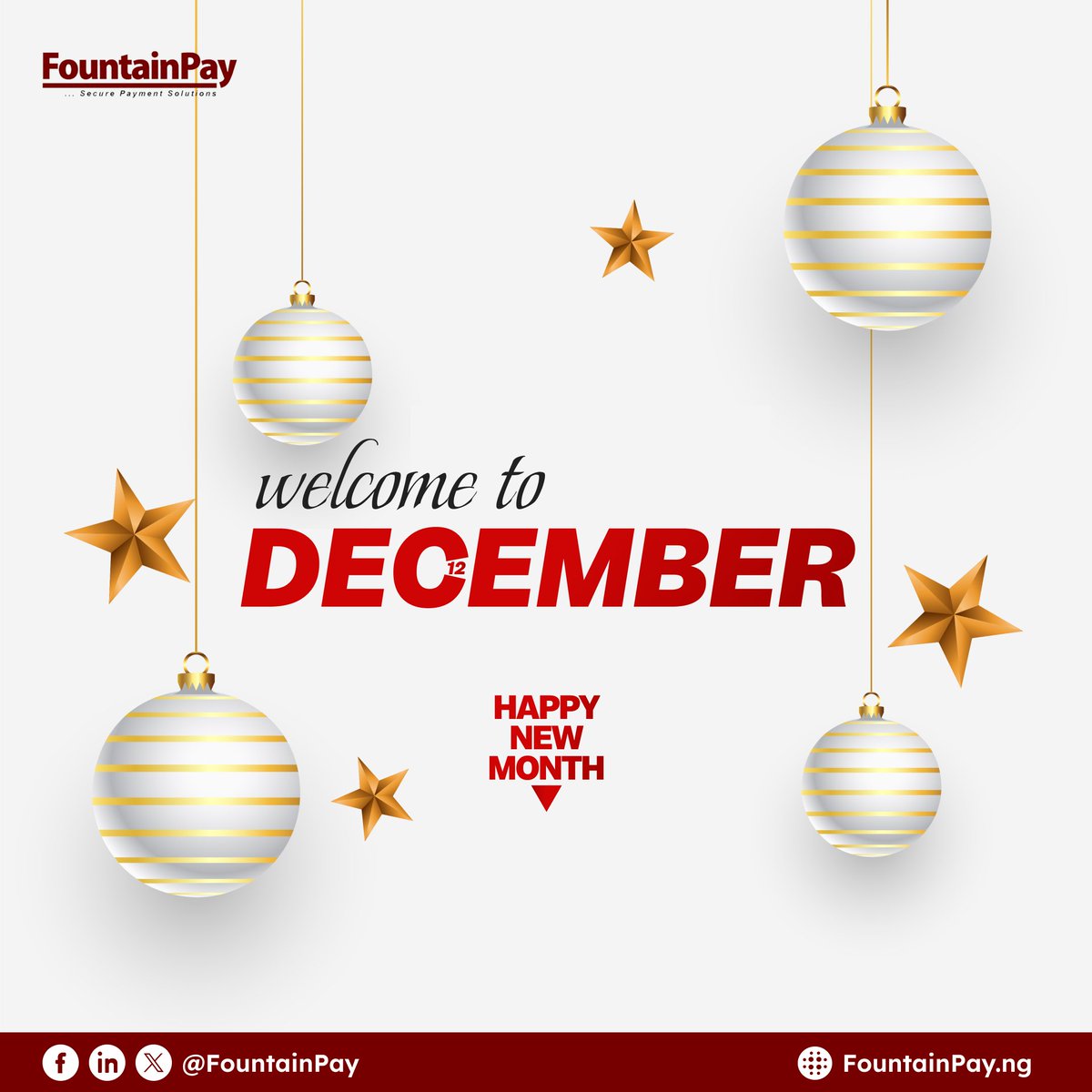 fountainpay_'s tweet photo. Happy New Month! 
Say hello to a month of reliable financial transactions with fountainpay, Enjoy easy, swift, and stress-free transactions throughout December. 
Your path to seamless finance Starts here...
#Fountainpay #Securepayments #DecemberEase #FinancialFreedom https://t.co/5nXRNDPtTY
