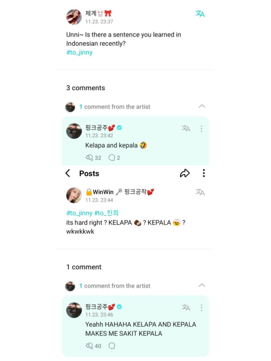 starfess's tweet photo. -star Ini mah bahasa Indonesianya Jinny udah sampe di tahap bisa di ajak ngobrol bareng wkwkw😭😭😭 https://t.co/BaYCSDWyXx