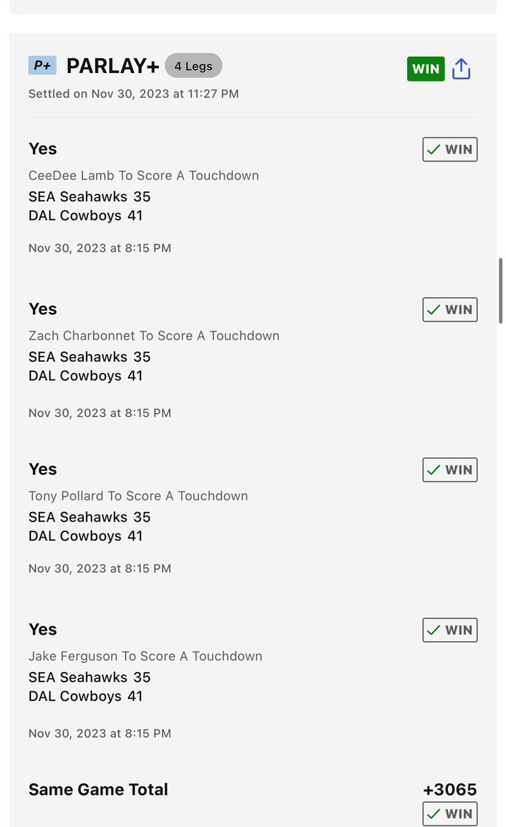 Ziff_Bets's tweet photo. #GamblingCommunity &amp;
#GamblingTwitter 

First day on @ESPNBet and we hit +3000 + 6300

I think it’s time for a return?

434-366-10 all time +31 units 

Let’s stay hot!!

#nflbets #parlay https://t.co/VRqn0mBFhM