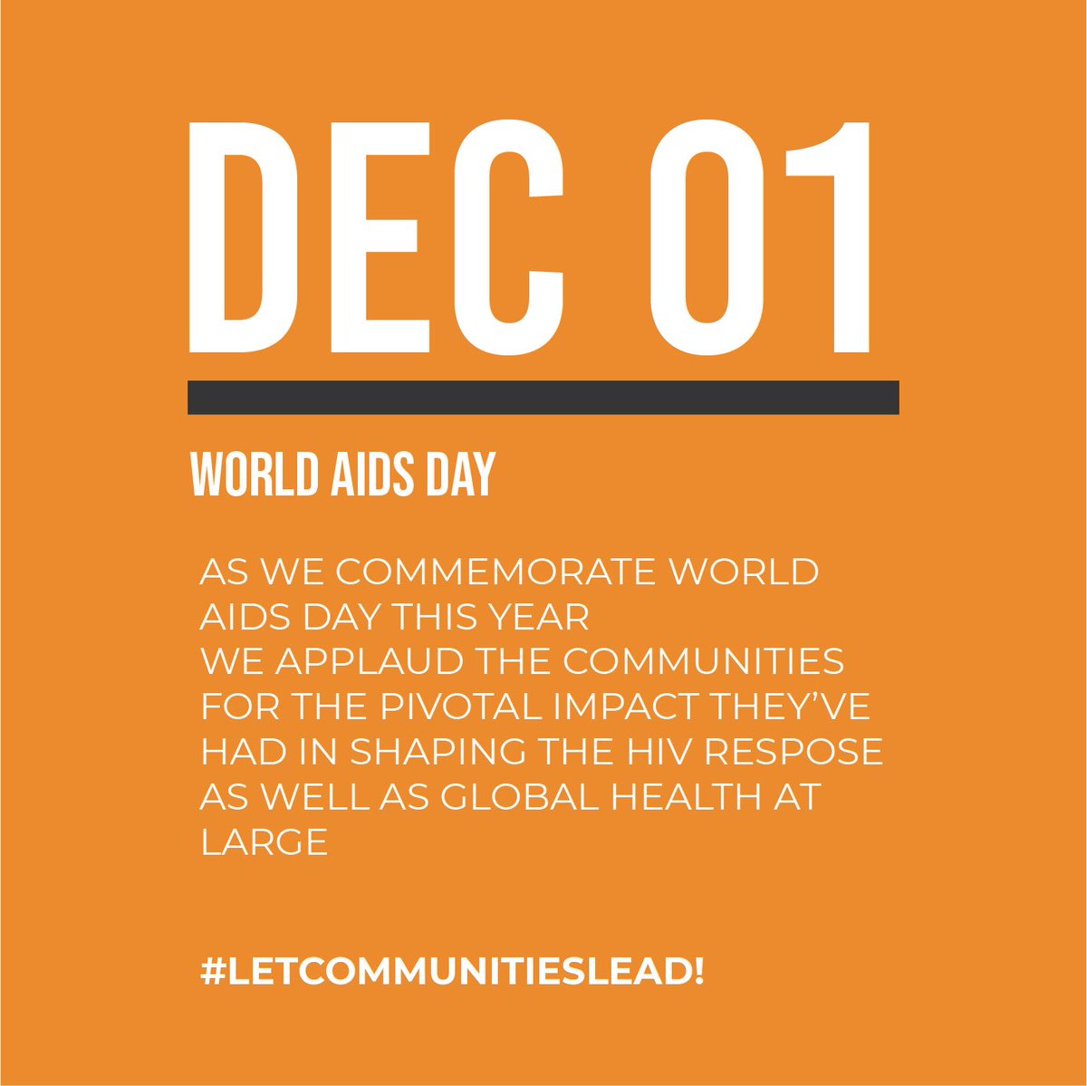 As we commemorate World AIDS Day 2024, We celebrate communities that have played a pivotal role in shaping the response towards HIV. You’re our heroes 💜#16DaysOfActivism #LetCommunitiesLead