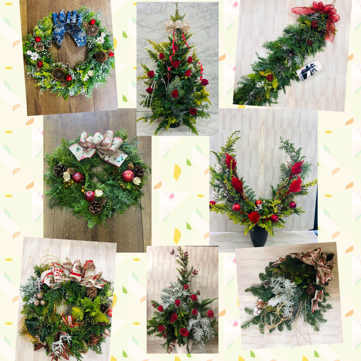 328mi28's tweet photo. フラワーフェアリーﾟ･*:.｡❁
クリスマス＆お飾りワークショップ始まってます(´▽`)ﾉ
針葉樹香る生花のリース、ツリー🎄、スワッグ、お正月お飾り作ってみませんか？
詳細はDM下さいませ(⁎ᴗ͈ˬᴗ͈⁎)
 #富士宮フラワーフェアリー
 #クリスマス、お正月お飾りワーク https://t.co/ksuyzrReaU