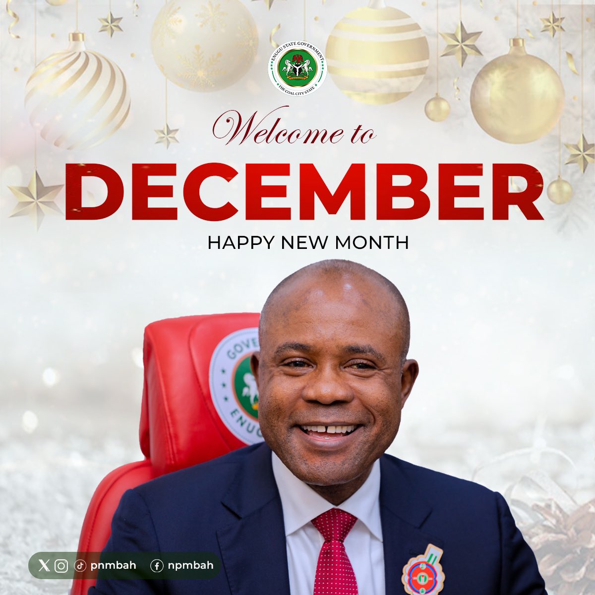 PNMbah's tweet photo. Ndi Enugu, welcome to December.

Twelve signifies completeness. I pray that your joy will be complete as the year gradually comes to a close. May the peace and blessings of December be upon our families, state and country.

Happy new month. https://t.co/mu8BbBezGC