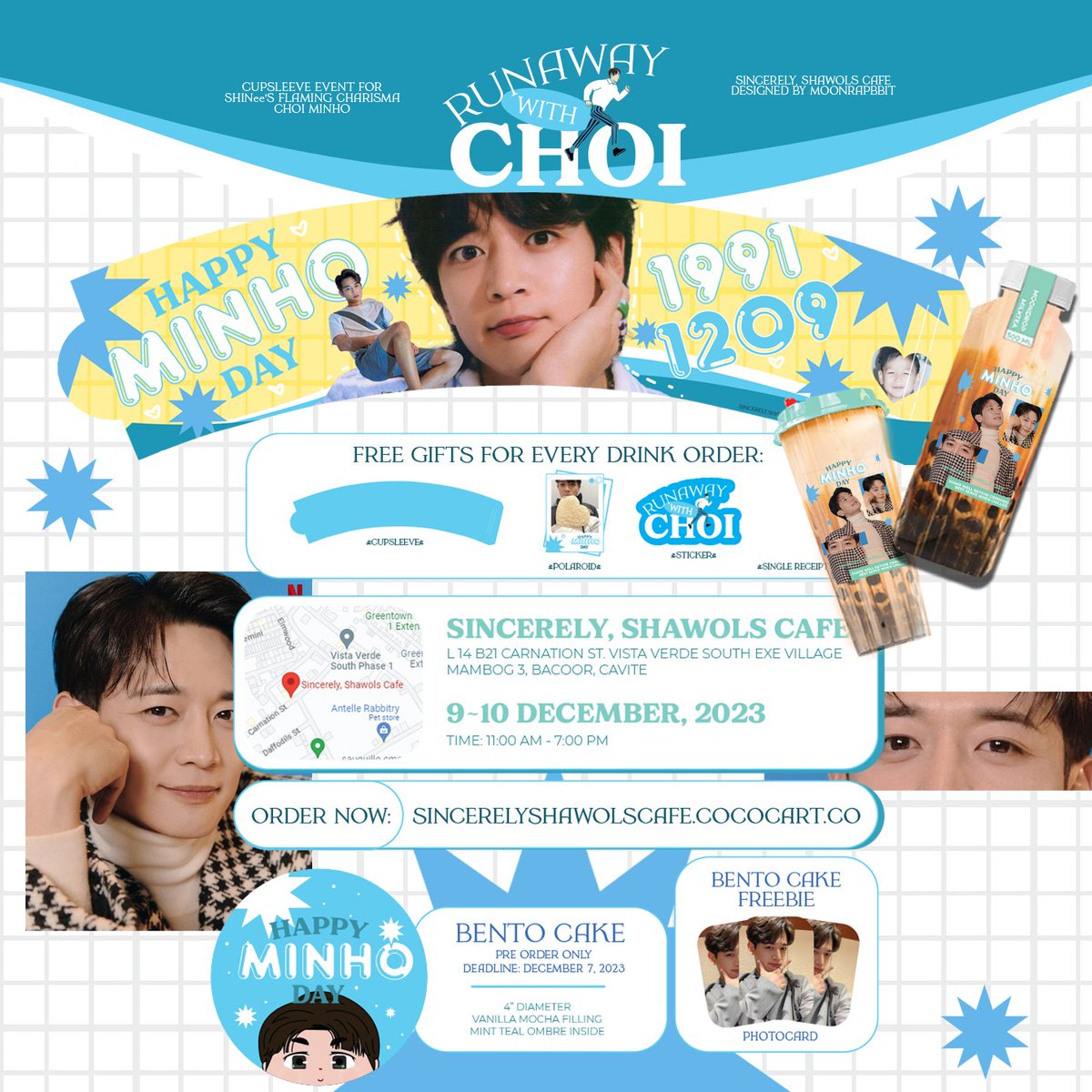 SincerlyShawols's tweet photo. ๐น๐๐ ๐๐๐๐ ๐ช๐๐๐๐
Delivery & Dine-In
--
bento cake for pre-order only
order now: https://t.co/8iMCdBohe5
๐
December 9-10, 2023 | 11AM-7PM
๐Sincerely, Shawols Cafe
#SSCEVENTS #MinhoDAY #SHINee #HappyMINHODAY_1209 #choiminho #minho https://t.co/iNDp7P1n5V