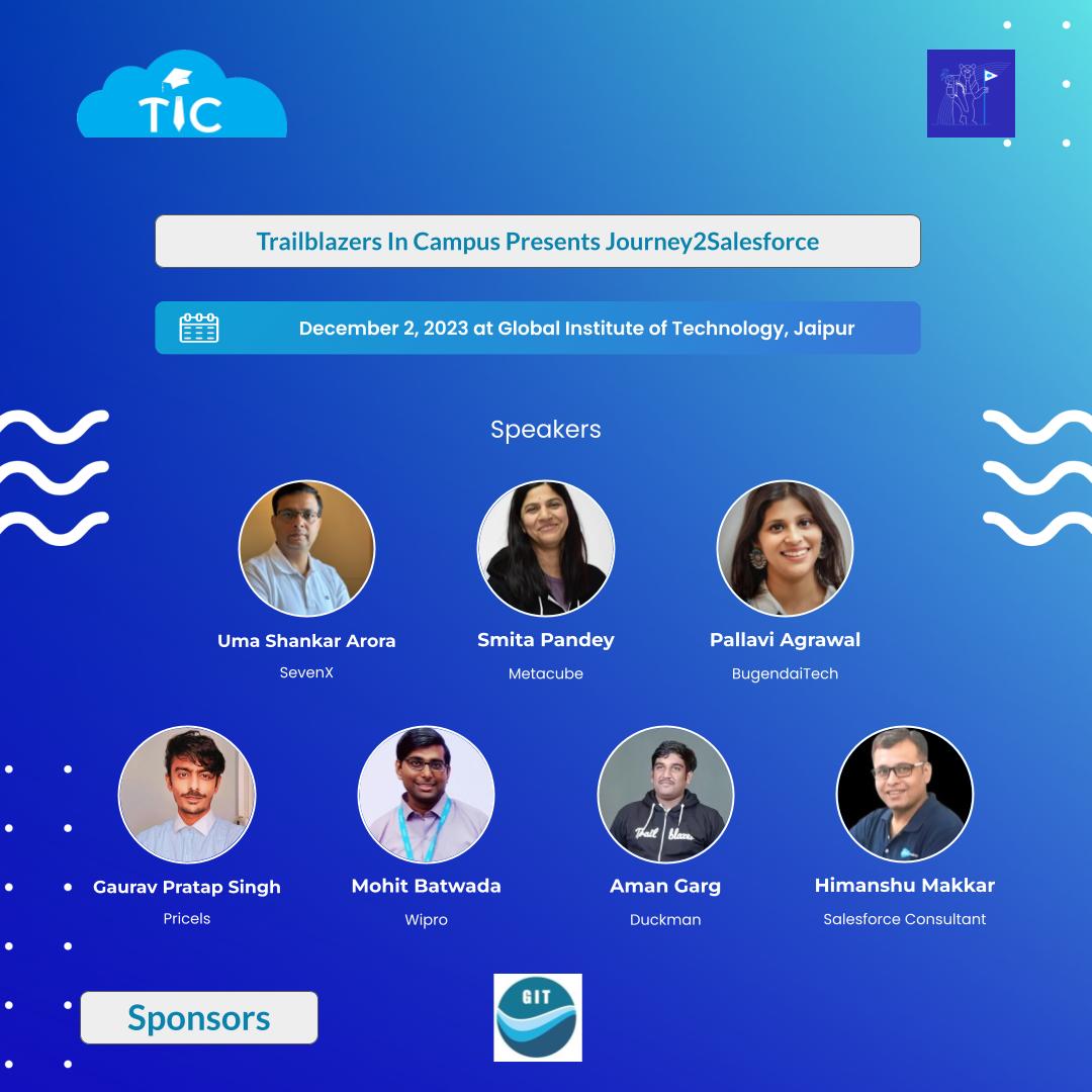🚀 Exciting news for #JaipurTrailblazers! 🌟✨ #TrailblazerInCampus and #J2SMentorConnect are BACK! 🎉 Join us for an inspiring evening with industry leaders like <a href="/pallaviforce/">Pallavi Agrawal</a> <a href="/AmangargEr/">Aman Garg</a> <a href="/usarora/">UmaShankar Arora</a> <a href="/gauravp_singh/">Gaurav Pratap Singh</a> <a href="/SmitaForce/">Smita Pandey</a> <a href="/BatwadaMohit/">Mohit Batwada</a> &amp; Himanshu Makkar🌐✨

#TICHeroes