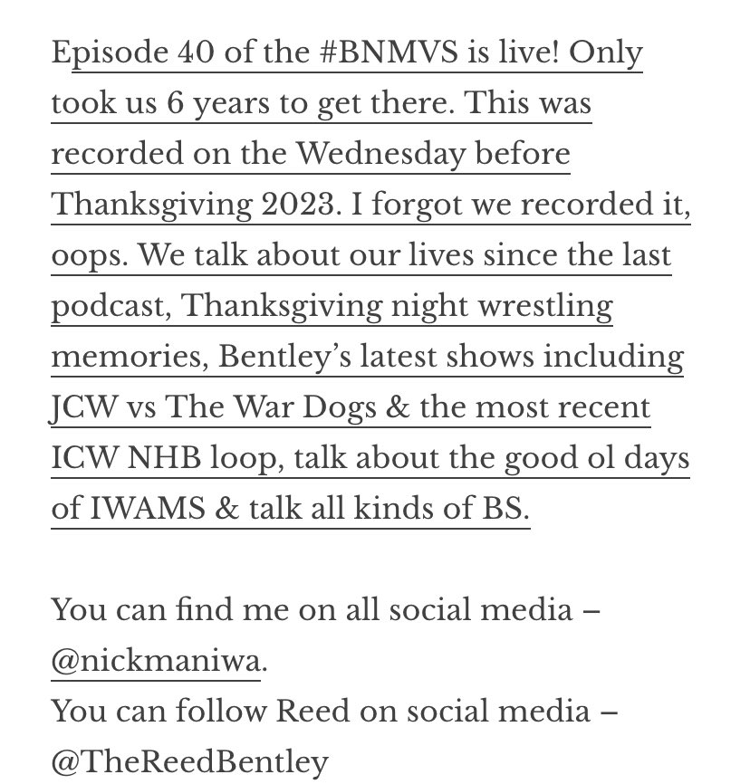 #ProWrestlingsBFF Nick Maniwa tweet media
