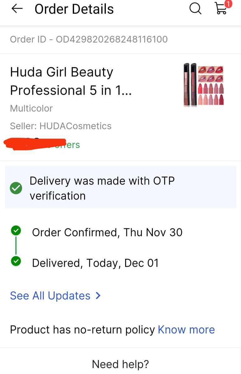 BhawnaK20964221's tweet image. Hi @Flipkart @hudabeauty
I ordered huda beauty item &amp;amp; received a duplicate product.  customer care informed, product is with no return policy we cannot return it. 
My ques is if the product is with no return u guys will send unverified &amp;amp; fake product? 
#consumercomplaints
