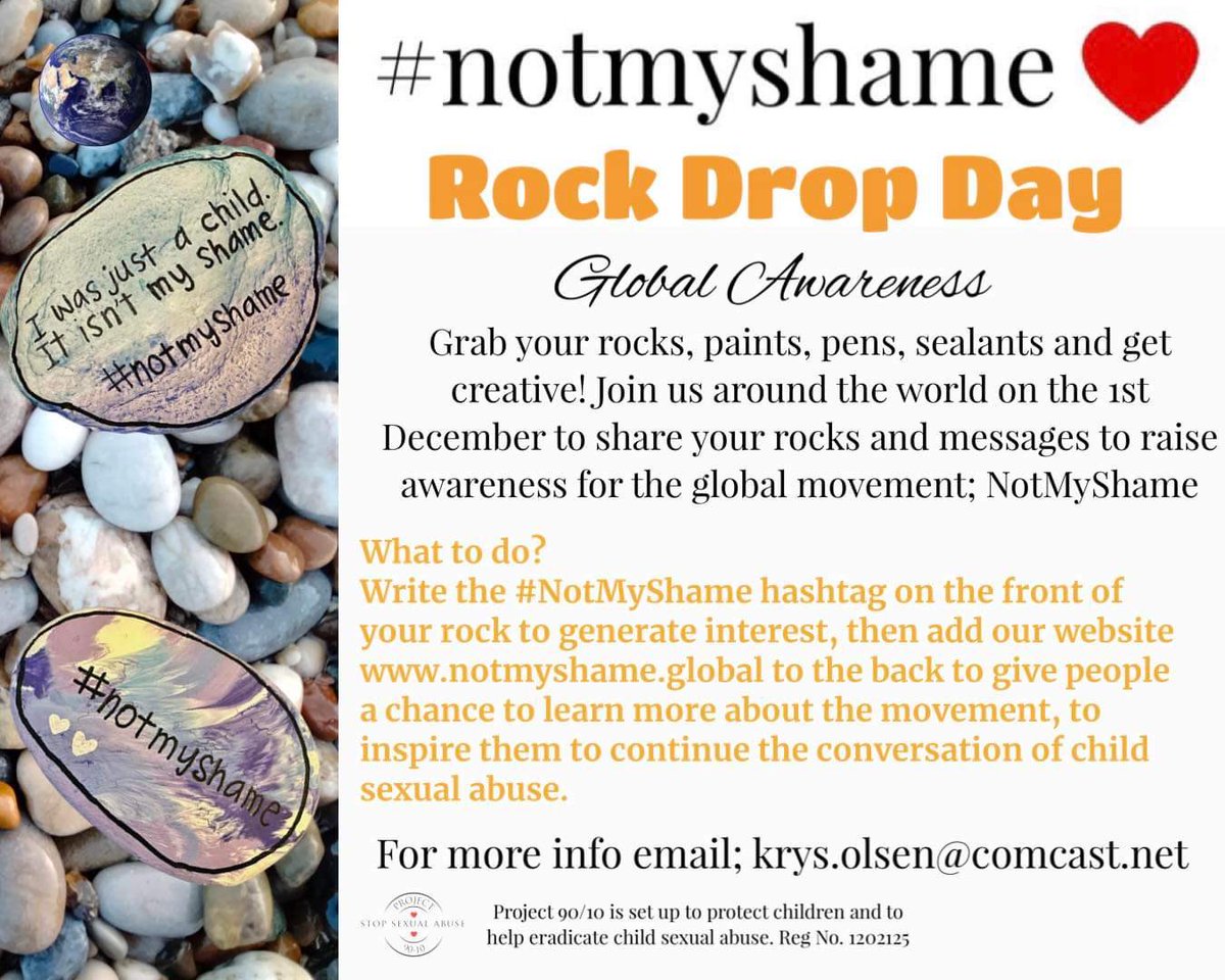 ejtayloruk's tweet photo. It’s HERE in the U.K. 🇬🇧 today‼️
👉🏼 Australia 🇦🇺 already dropped their rocks….
Thank you to everyone sharing their messages of hope to survivors around the world. I’ll be heading out later today to do the same 🫶🏼
Supporting CSA survivors - turning the tables on shame, because it has never been the survivors shame. Ever.
Created by @auntie_uber in Boston 🇺🇸
#globalrockdropday
#notmyshame
❤️
@notmyshameuk
@NickyAACampbell @shaowkat17 @rights_victims @Lynne_Cole_ @JeanRochford @ImanZayna @CarolinePage14 @morlan_carr @linda_carmel_ @Sunnyclaribel @JonjayNeedham1
@Csa_Speak @bchypnotherapy @AndyKnott65