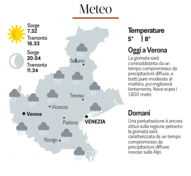 MeteoVeneto di venerdì 1 dicembre