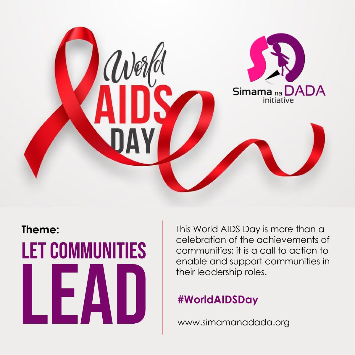 WORLD AIDS DAY!!!

Let communities lead', and much more than a celebration of the achievements of communities, it is a call to action to enable and support communities in their leadership roles.