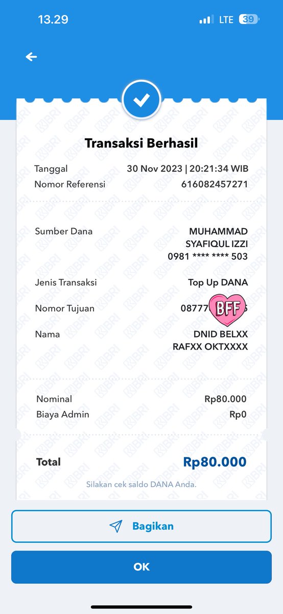 RekomAga's tweet photo. #FyiFreen kemarin transfer ke DANA semudah itu pake BRImo @BANKBRI_ID gak ada pending/gangguan. Emang mantap sih aplikasi BRImo itu✨ https://t.co/YQusXzZerb