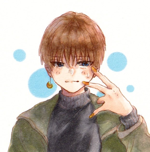 「brown hair turtleneck sweater」 illustration images(Latest)｜5pages