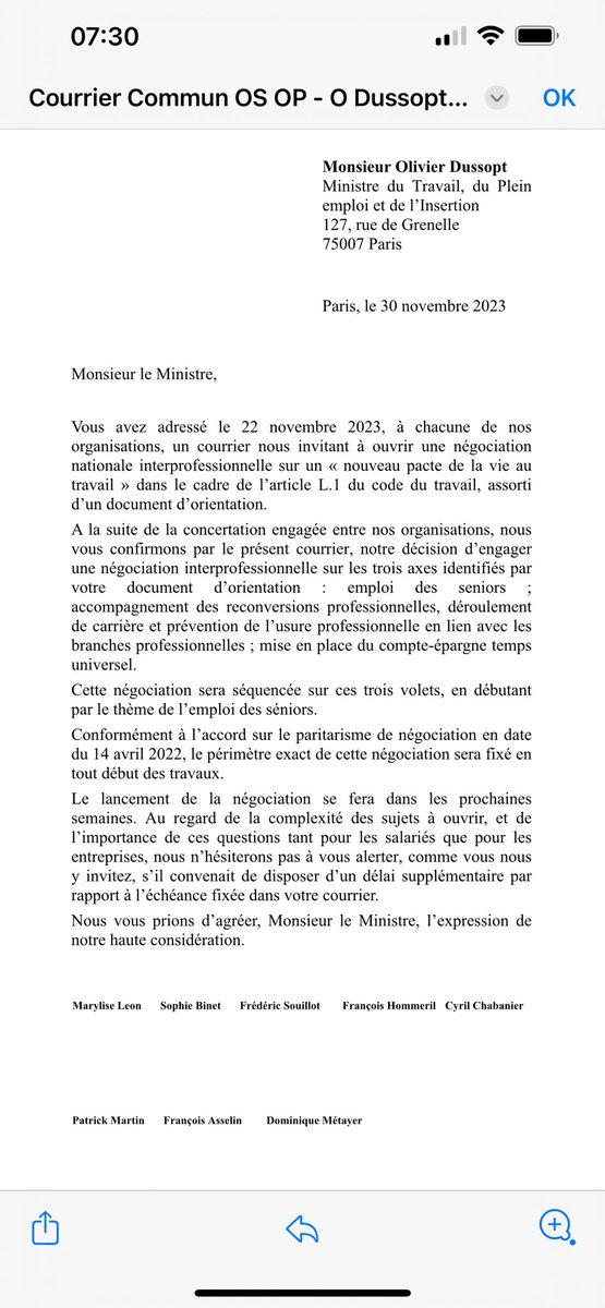 #Seniors Dans un courrier adressé à Olivier Dussopt, les partenaires sociaux confirment l’engagement de la négociation interpo mais préviennent qu’ils pourraient avoir besoin de plus de temps. Ils commenceront par le sujet seniors 🔽