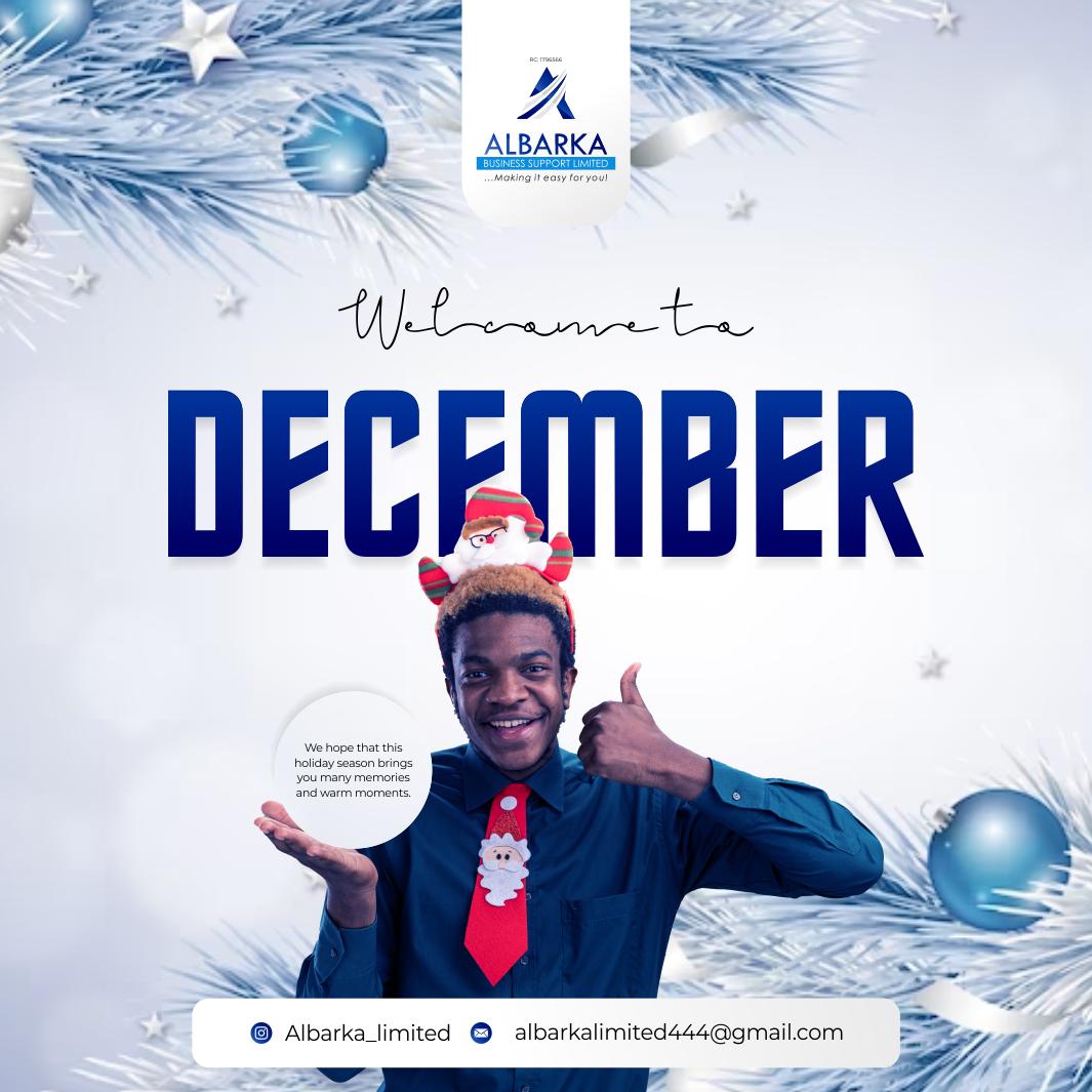 AlbarkaLtd's tweet photo. Dear valued subscribers,💙

As your trusted financial partner, we extend our sincere wishes for a prosperous and joyous December. 

Welcome to the last month of the year! May it bring financial success and fulfillment to each one of you.

Best regards💙

#HappyNewMonth #December https://t.co/ZcqjLK6j8U