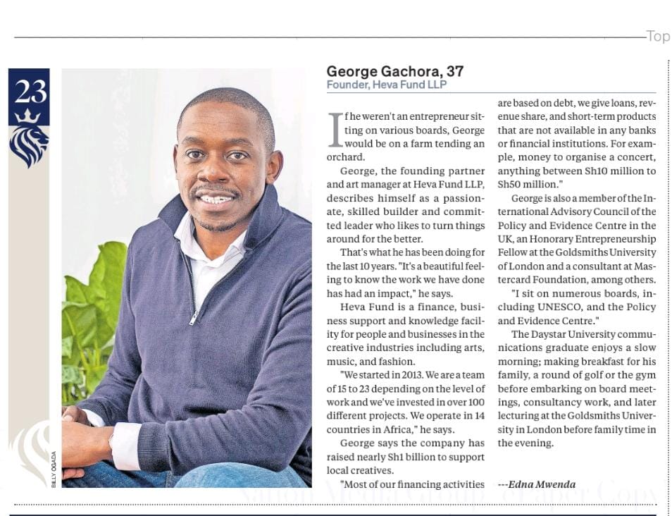 Good news comes in the morning. Thank you to the @BD_Africa and Nation Media for raking me in the #Top40Under40KE list for 2023. It is a blessing for the work that we do to be recognised at home. #Gratitudepost