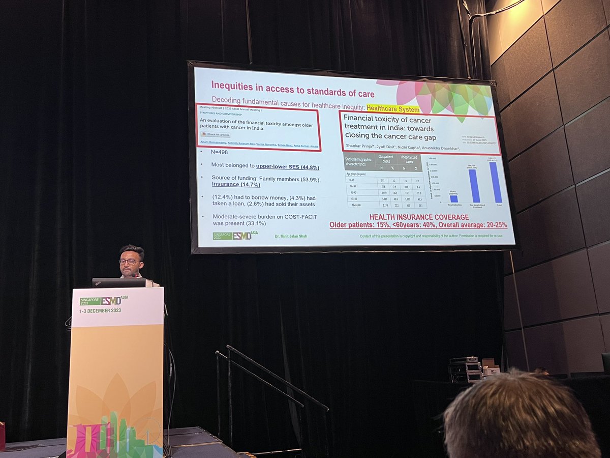 EvelynWongYT's tweet image. Impressive discussion on Inequities in Access to Standards of Cancer Care, using India as an case example by Dr Minit Jalan Shah. - did you know that @TataMemorial was built in record time 10 months!!! #esmoasia23