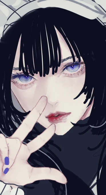 絵を描くのは苦行だけど自分好みのダウナー系女子生み出せるから 