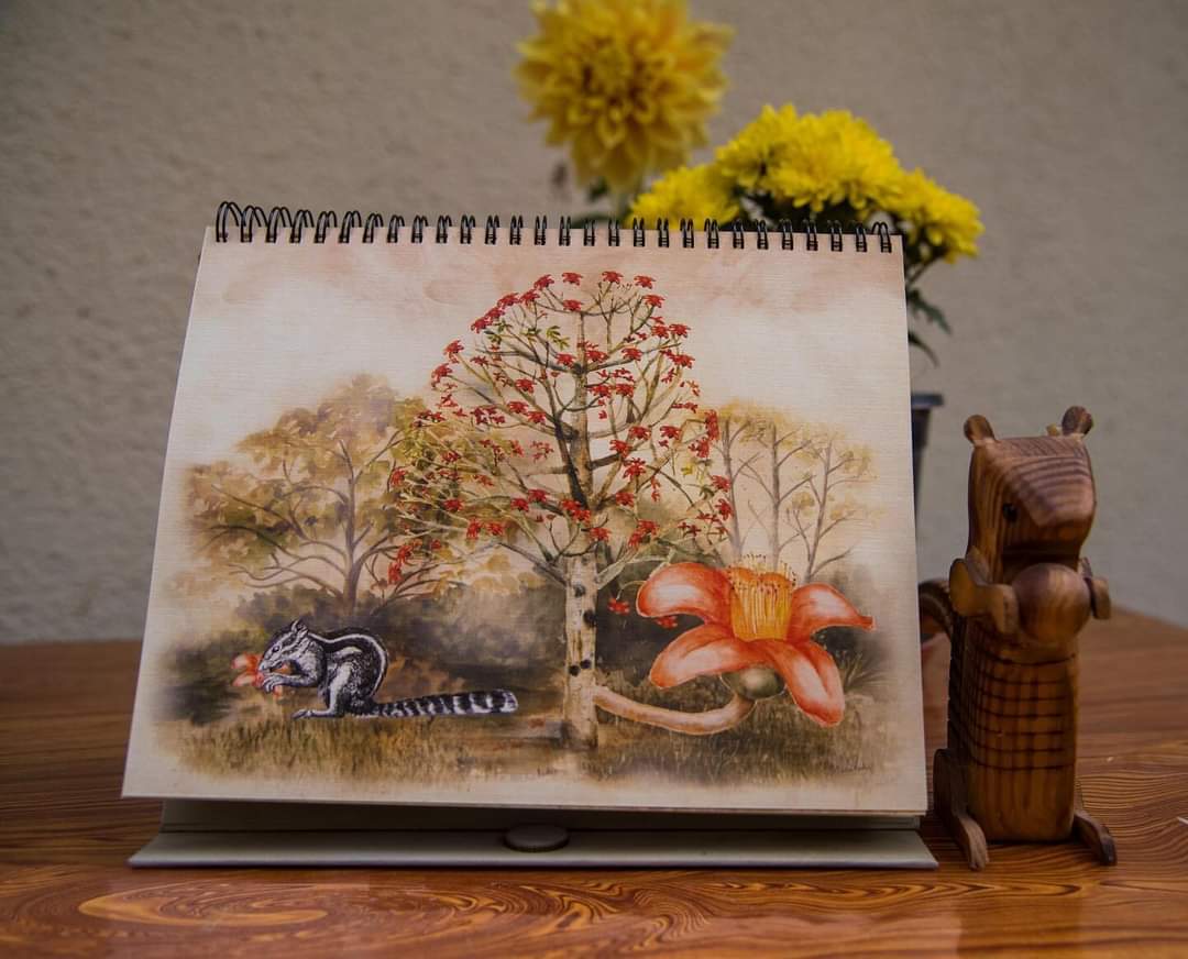 Happy to present my #Calendar2024, bringing you stories from the wild. 
#Illustrations on both sides
Size: 8x9.5 inches
Recycled paper
Planner and pages for #journaling
Packed in a box
Available for preorder richakedia.com
#tablecalendar
#indiaves #twitternaturecommunity