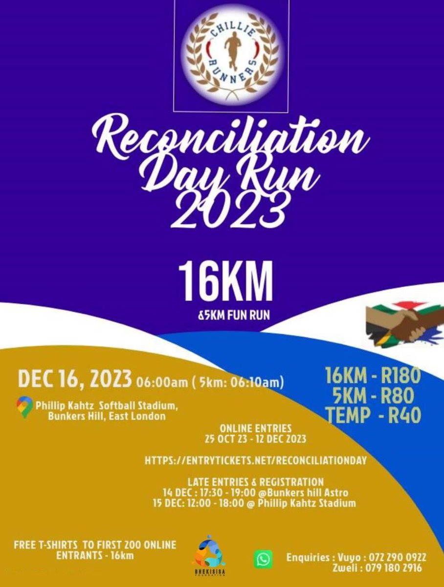 #ReconciliationDayRun2023 Hosted by 🌶️🌶️ Bora Region. Have you entered? #UyababaPele #ChillieRunners #LifestyleChoices Link: entrytickets.net/reconciliation…