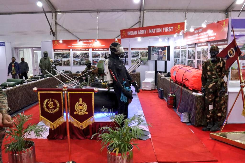 PRODefDehradun's tweet photo. 6th WCDM-2023
The #GoldenKeyDivison warriors participated in the 6th #WCDM at #Dehradun.
Role of #IndianArmedForces as First Responders in HADR operations internationally & within the nation was presented to the elite #WCDM diaspora of over 40 Nations. 1/2
#NationFirst https://t.co/G1sDjZ110d