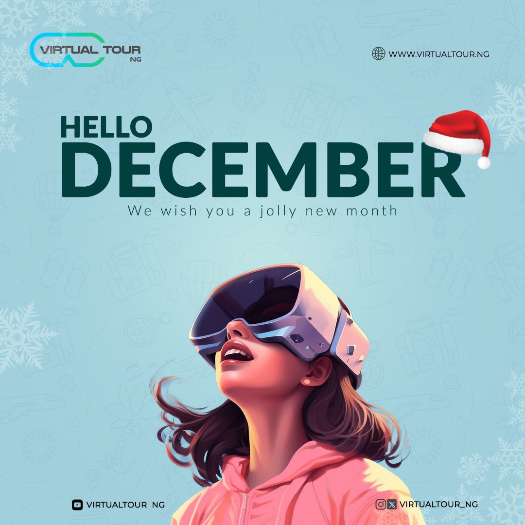 virtualtour_ng's tweet photo. Cheers to a fresh start and new adventures in December! 🌟✨ 

Embracing the magic of this month with open arms. 

Here's to joy, success, and creating beautiful memories from Virtual Tour NG 

Let the December vibes begin! 🎉

 #HelloDecember #NewMonthJourney #virtualtour https://t.co/jqM4gyZBz7