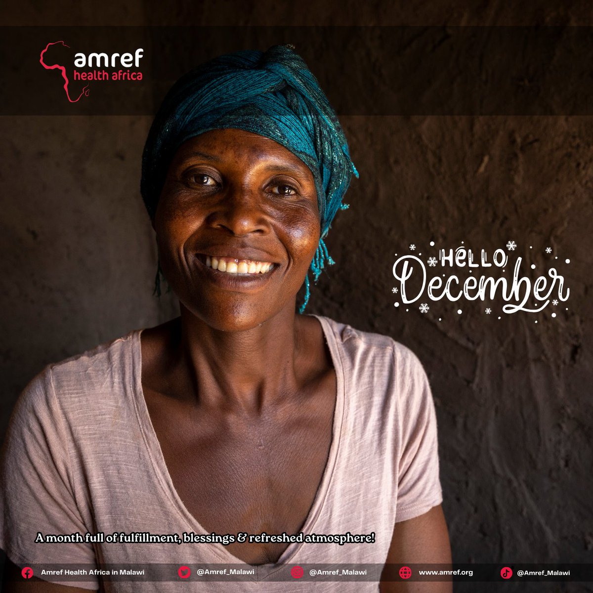 amref_malawi's tweet photo. DECEMBER WAFIKA, TAKULANDILANI! 1β£2β£ποΈ
Happy New Month from Us! We wish you ALL a month full of love, blessings and happiness. π₯³
#newmonth #december #amrefmalawi #communityhealth #KeDecember #healthchange https://t.co/uYkis6QpXr