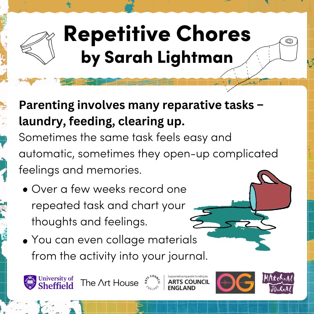Have you listened to our latest podcast with brilliant artist <a href="/sarahlightman1/">Dr Sarah Lightman</a> - here she discusses her new journaling guide Repetitive Chores!

🎧 maternaljournal.org/podcast

Join a free online w’shop with her guide: MJ.Eventbrite.com

Please share 

@TheArtHouseUK