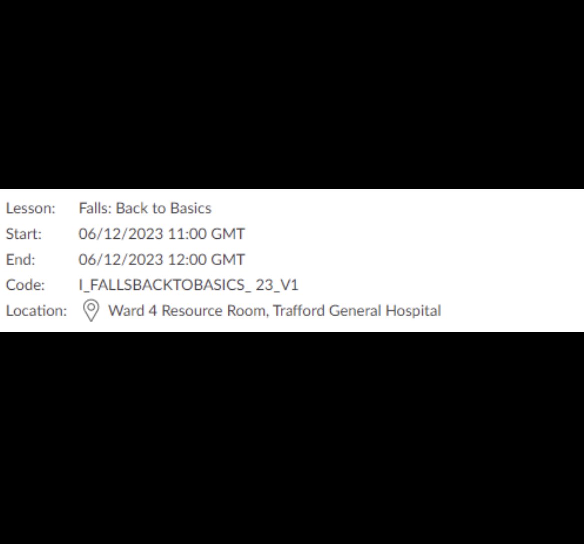 🍁🍁🍁🍁🍁🍁🍁🍁🍁🍁🍁🍁🍁 Upcoming Falls Back to Basics sessions next week, available to book via Kallidus @WythenshaweHosp @TraffordHosp Thank you!