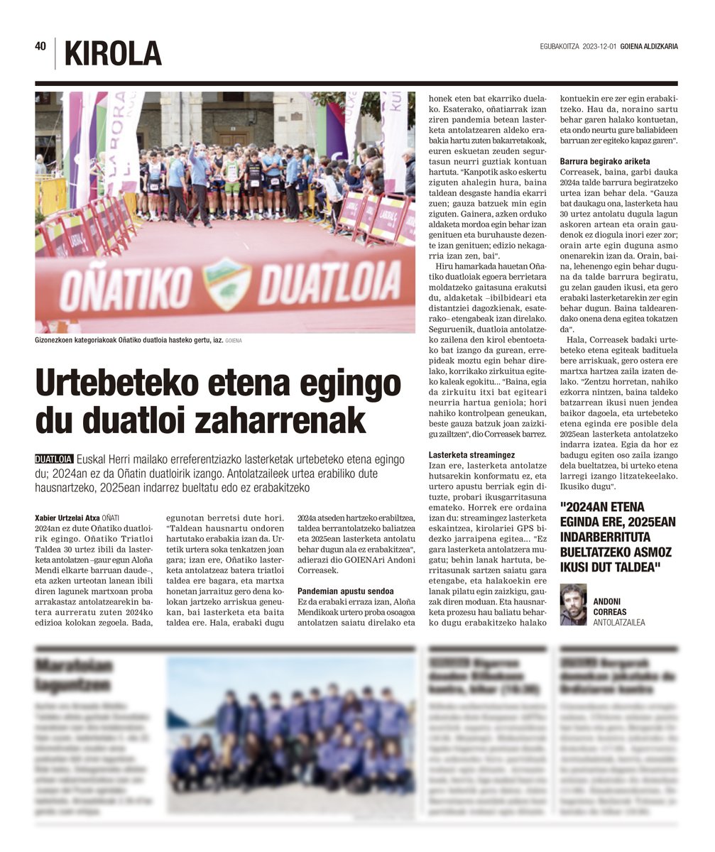a3losada's tweet photo. Euskal zirkuituko Duatloi garrantzitsu eta zaharrenetako bat 😖 zenbat izerdi, zenbat lan, zenbat bizipen! Animo Aloña Mendi triatloi taldeko lagunei, ea indartsuago bueltatzeko balio dizuen geldialdiak!

📰 @goiena https://t.co/wjcrzxxCVu