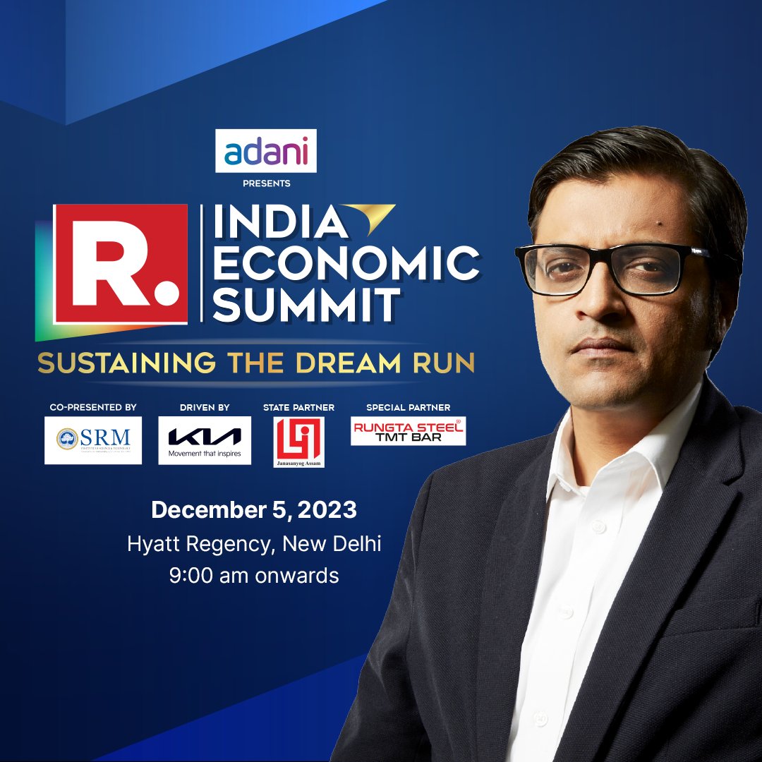 We are all set for the third edition of The India Economic Summit. 
The title this year: Sustaining The Dream Run.

December 5, The Hyatt Regency, New Delhi. Stay tuned! 

#IndiaEconomicSummit2023 #SustainingTheDreamRun #IndianEconomy