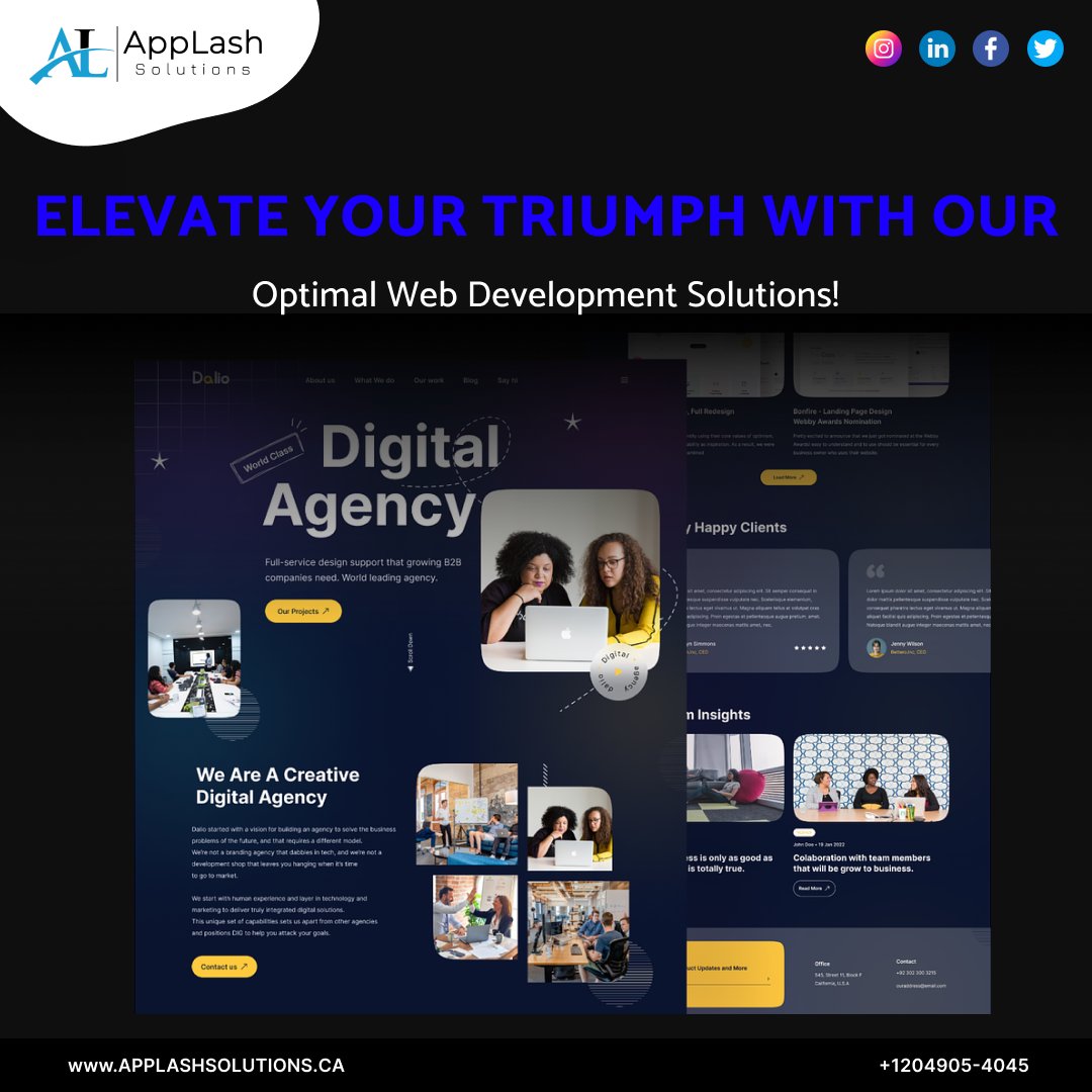 applashsolution's tweet image. 🚀 Elevate your triumph with our optimal #webdevelopmentsolutions! 🌐
From innovative design to seamless functionality, we're here to turn your online presence into a success story. 💻✨ Let's create a digital masterpiece together!
#WebDevelopment #DigitalSuccess