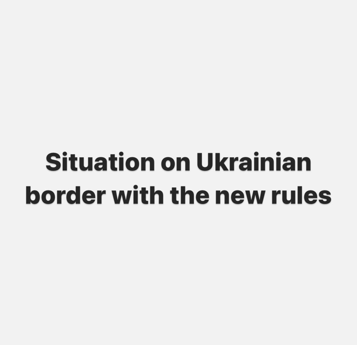 TO ATTENTION OF EVERYONE WHO IS DELIVERING GOODS TO UKRAINE NEAREST DAYS. 

- to pass #Ukrainian border the receiver of the goods MUST be registered at the system from Ministry of Social welfare 
- CALL the UA receivers before you are going to the border and ask them to register