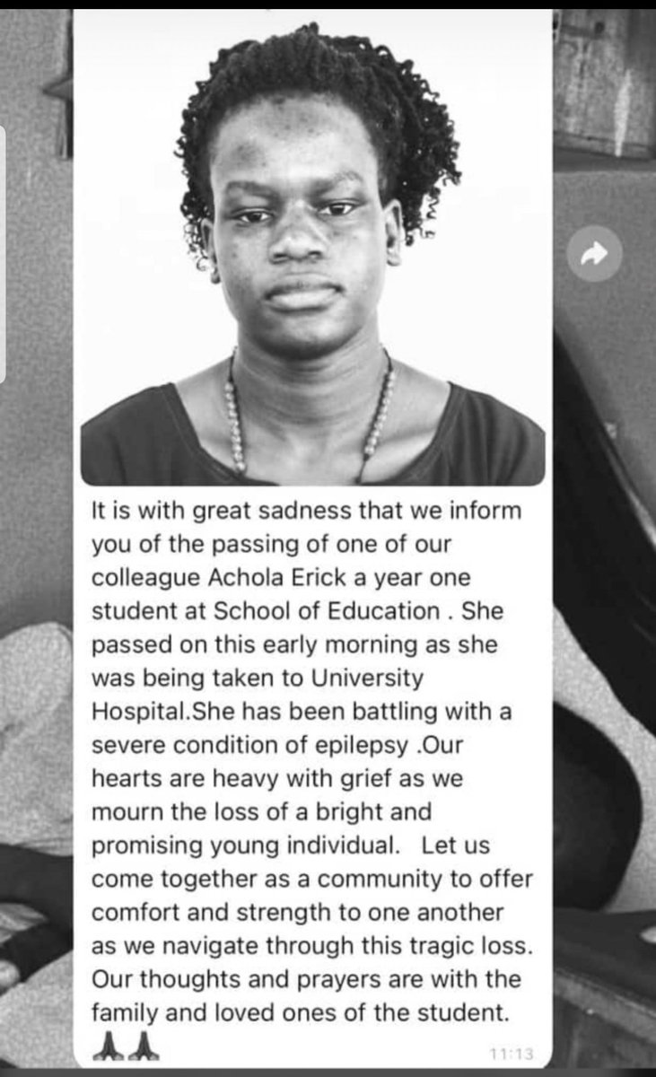 We are so much grieved for the loss of our brother Senkubuge Elvis and our sister Achola who have been our fellow students @MakerereUniv, May Their Souls Rest In Eternal Peace