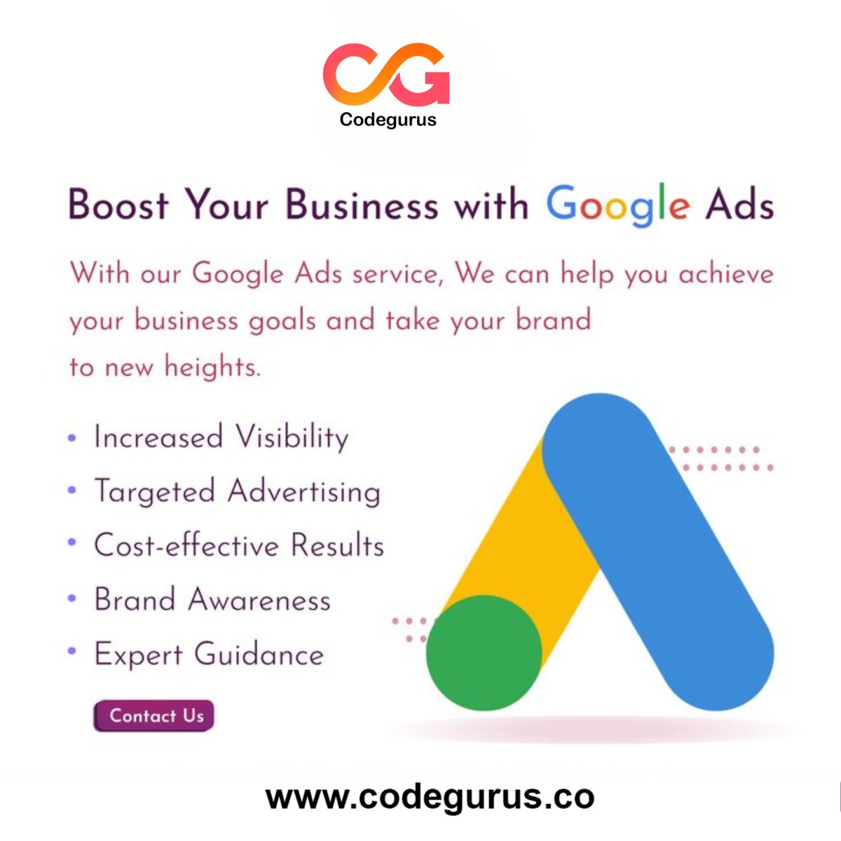 codegurusonline's tweet image. CodeGurus Boost Your Business with Google Ads With our Google Ads service, We can help you achieve your business goals and take your brand to new heights
.
.
.
#codegurus #googleads #digitalmarketing #ppc #adsmanager #branding