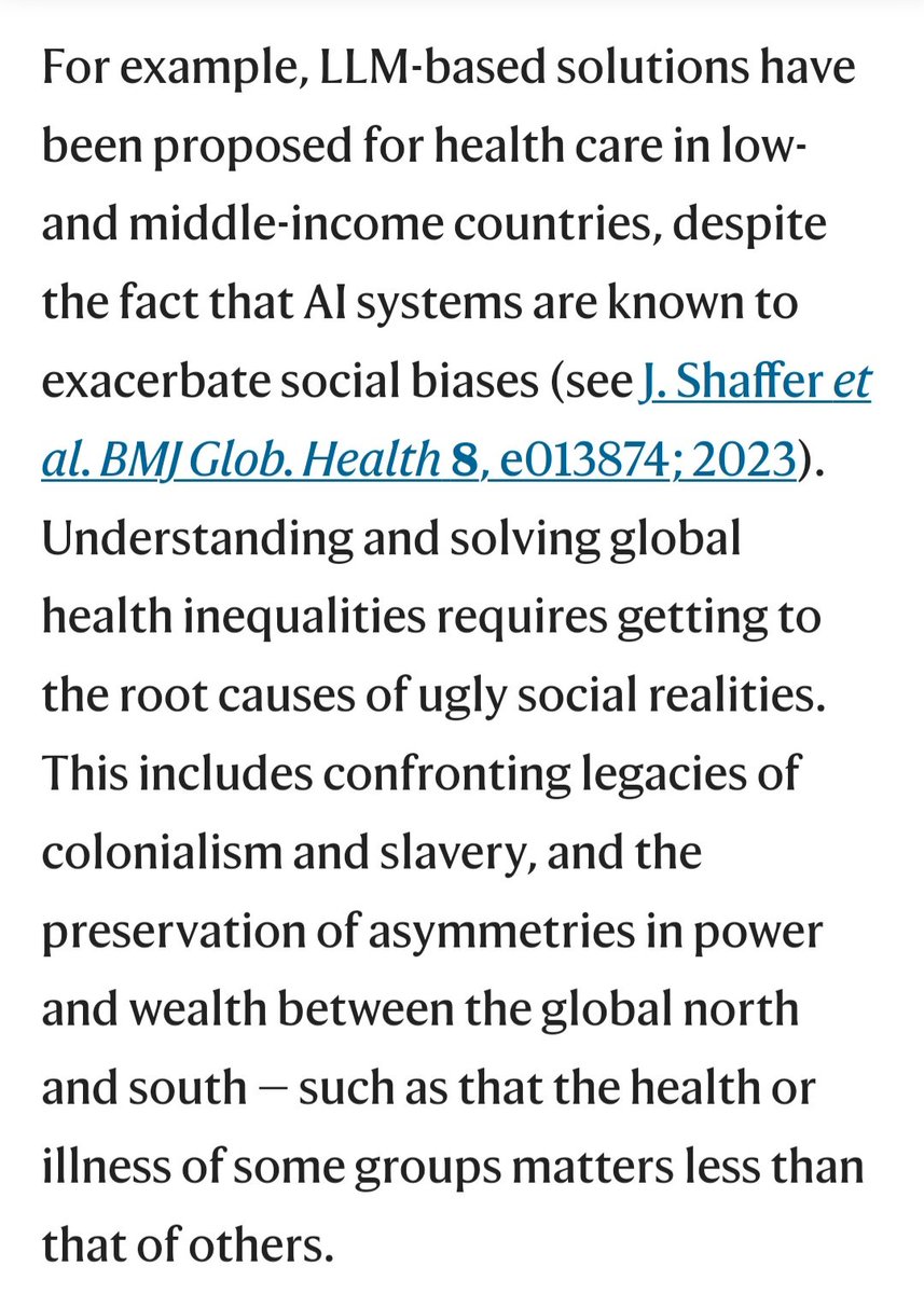 It is much easier to put forward a simplistic ‘technical solution’ — under the pretence of doing something — than it is to confront the roots of these enormous challenges. What is needed is political willpower and just distribution of power and resources, not LLMs. — yours truly