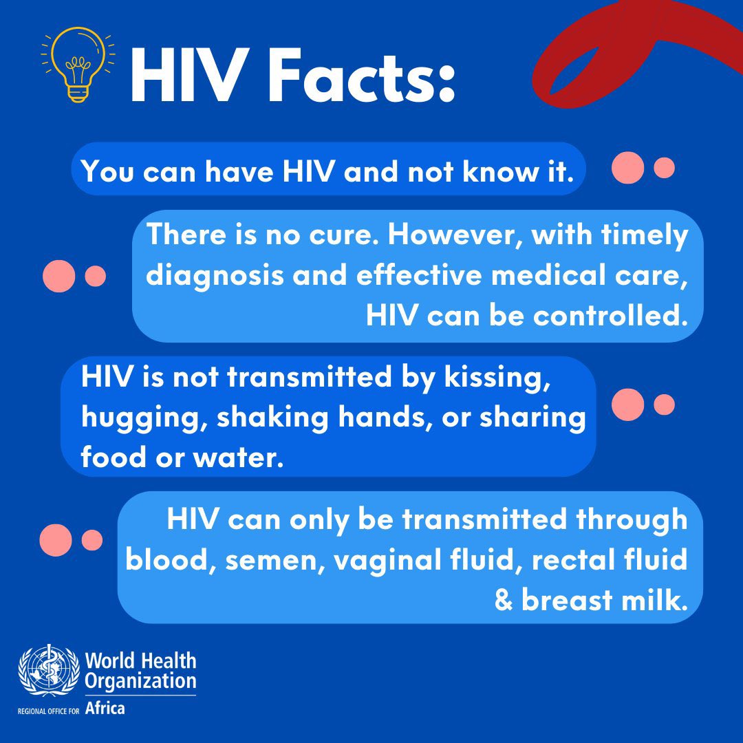 WHO_Zimbabwe's tweet photo. It’s #WorldAIDSDay!

You will not get HIV from:
✅ standing by your friend
✅ drinking tea together
✅ shaking hands
✅ showing that you care

Here are a few ways to reduce your risk of contracting HIV⬇️. Let’s spread awareness and support those affected. #EndHIVStigma https://t.co/ZsRQ38iwnD