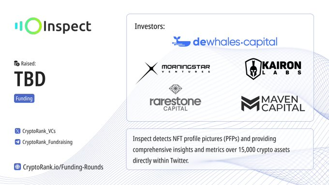 ⚡️@inspectxyz, a The Layer 2 built for X, has raised a funding round with participation from
@DewhalesCapital @realbasementdao
@Morningstar_vc @KaironLabs @OpticCapital
@rarestonecap @mavencapitalio and others.